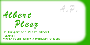 albert plesz business card